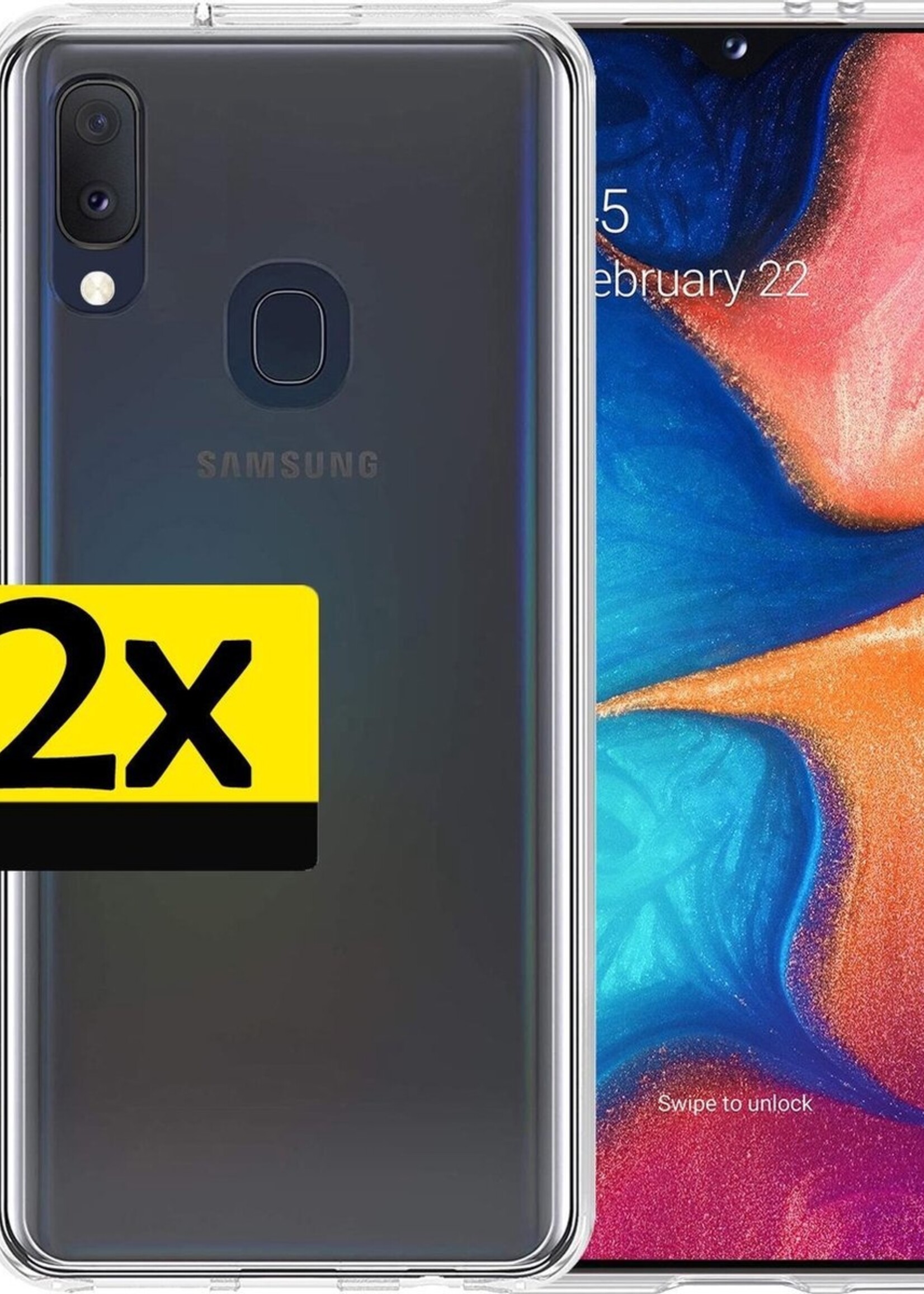 LUQ Hoesje Geschikt voor Samsung A20e Hoesje Siliconen Case - Hoes Geschikt voor Samsung Galaxy A20e Hoes Siliconen - Transparant - 2 Stuks