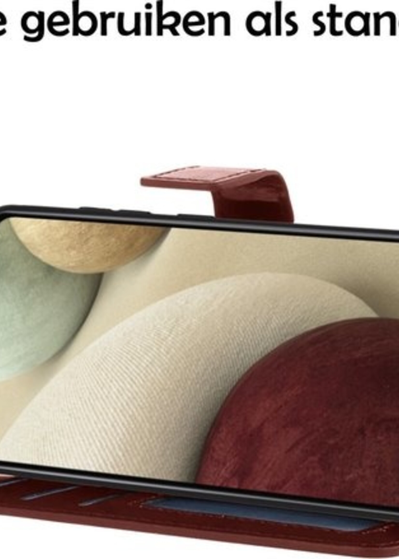 LUQ Hoesje Geschikt voor Samsung A12 Hoesje Book Case Hoes Wallet Cover - Hoes Geschikt voor Samsung Galaxy A12 Hoesje Bookcase Hoes - Bruin