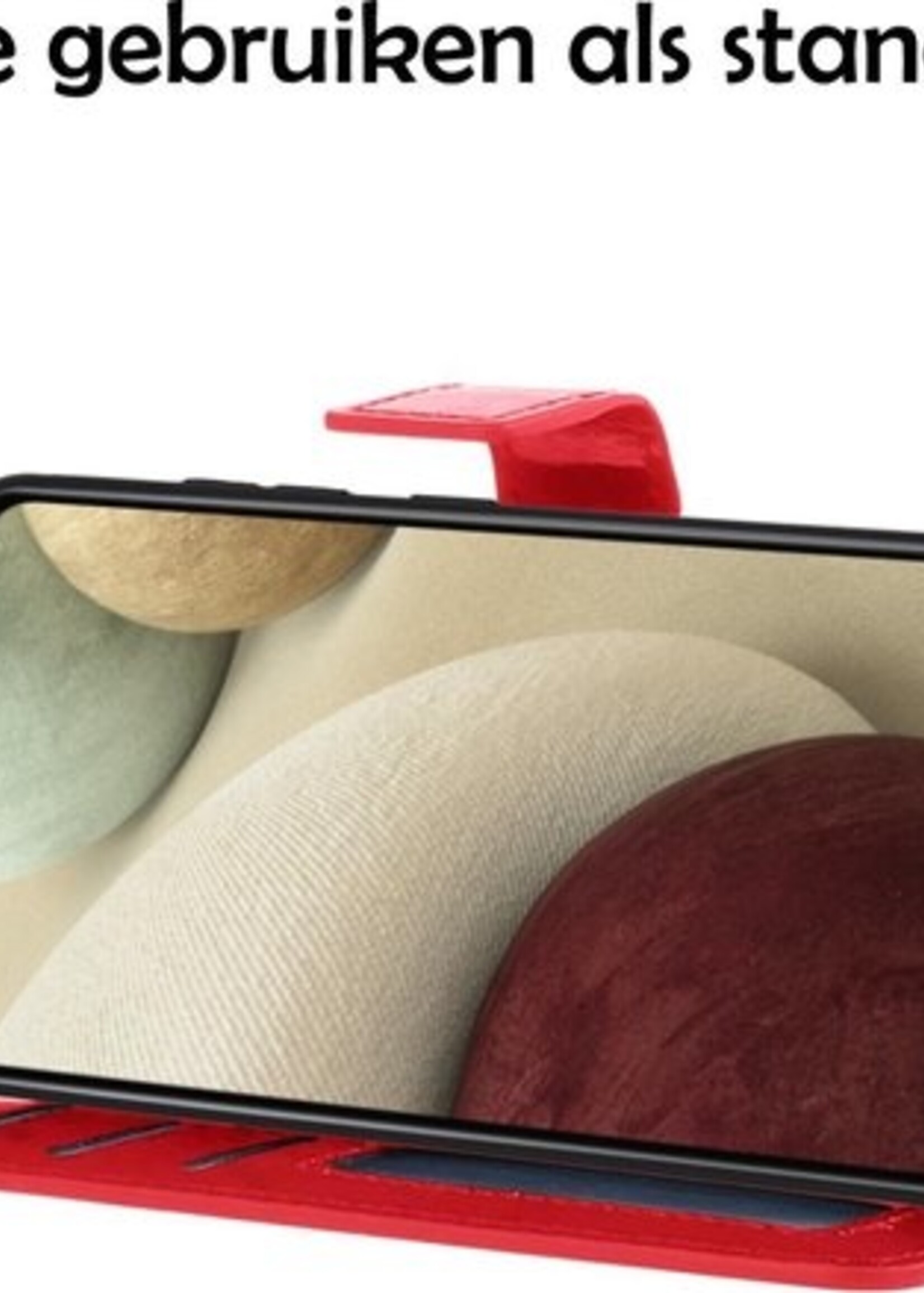 LUQ Hoesje Geschikt voor Samsung A12 Hoesje Book Case Hoes Wallet Cover - Hoes Geschikt voor Samsung Galaxy A12 Hoesje Bookcase Hoes - Rood