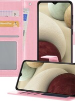 LUQ LUQ Samsung Galaxy A12 Hoesje Bookcase - Lichtroze