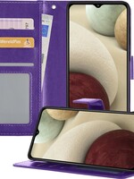 LUQ LUQ Samsung Galaxy A12 Hoesje Bookcase - Paars