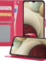 LUQ LUQ Samsung Galaxy A12 Hoesje Bookcase - Donkerroze