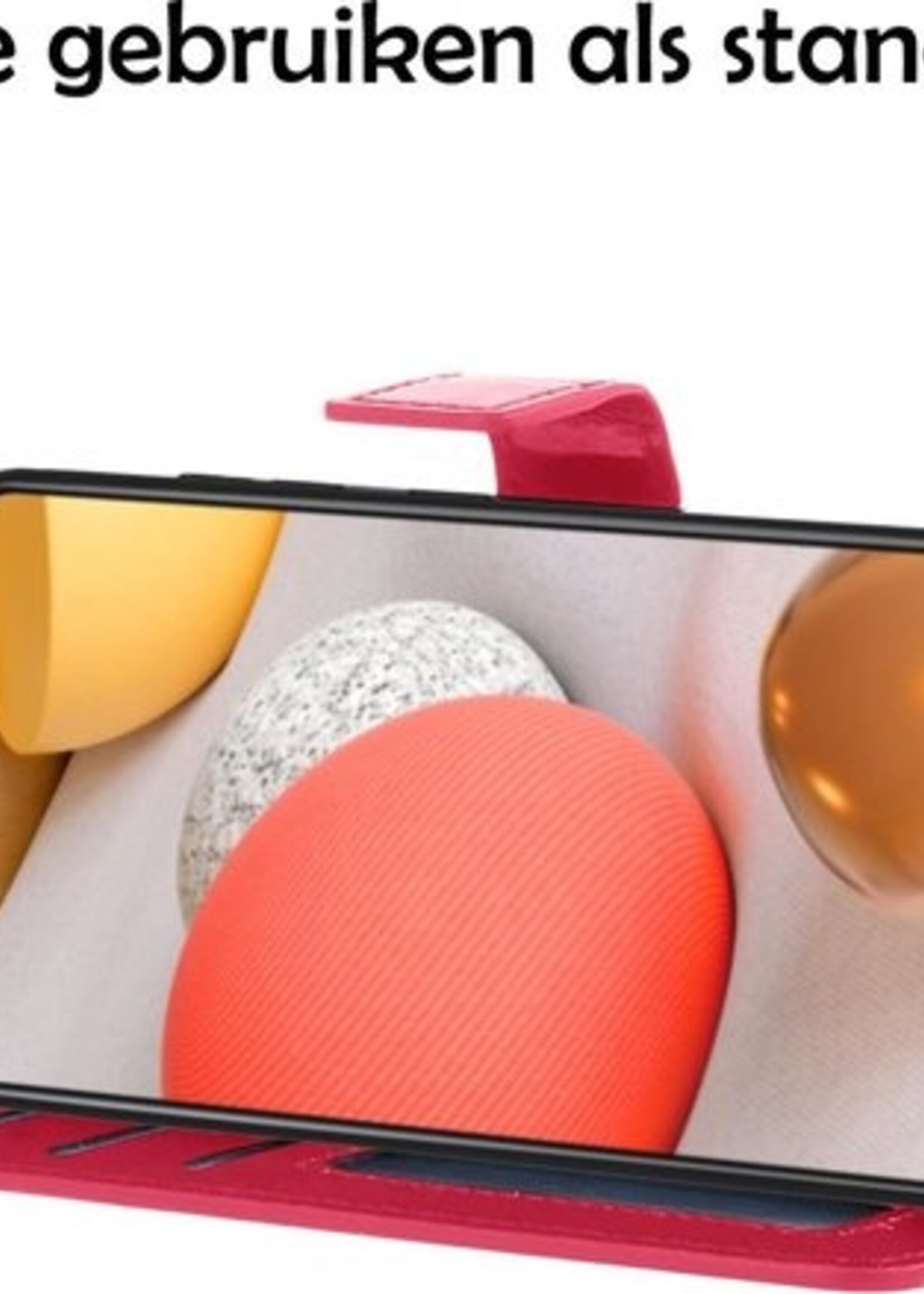 LUQ Hoesje Geschikt voor Samsung A42 Hoesje Book Case Hoes Wallet Cover - Hoes Geschikt voor Samsung Galaxy A42 Hoesje Bookcase Hoes - Donkerroze