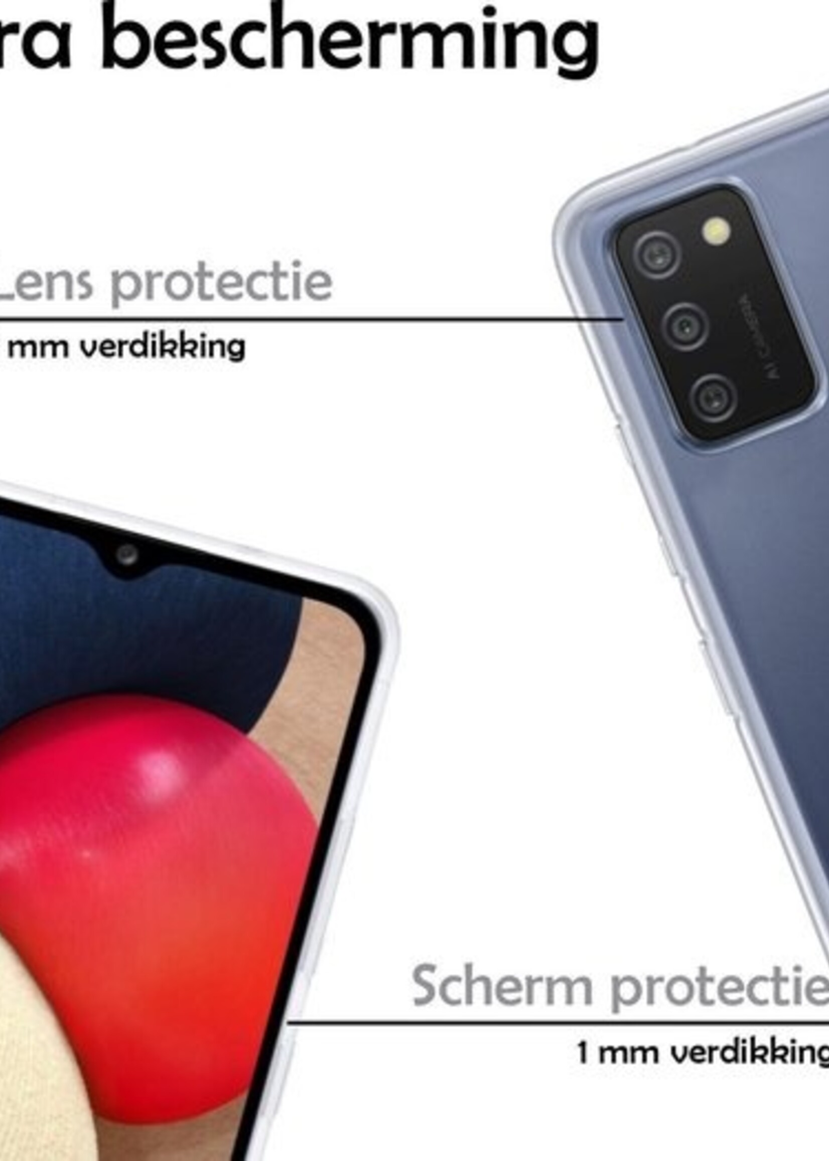 LUQ Hoesje Geschikt voor Samsung A02s Hoesje Siliconen Case - Hoes Geschikt voor Samsung Galaxy A02s Hoes Siliconen - Transparant