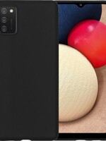 LUQ LUQ Samsung Galaxy A02s hoesje siliconen - Zwart