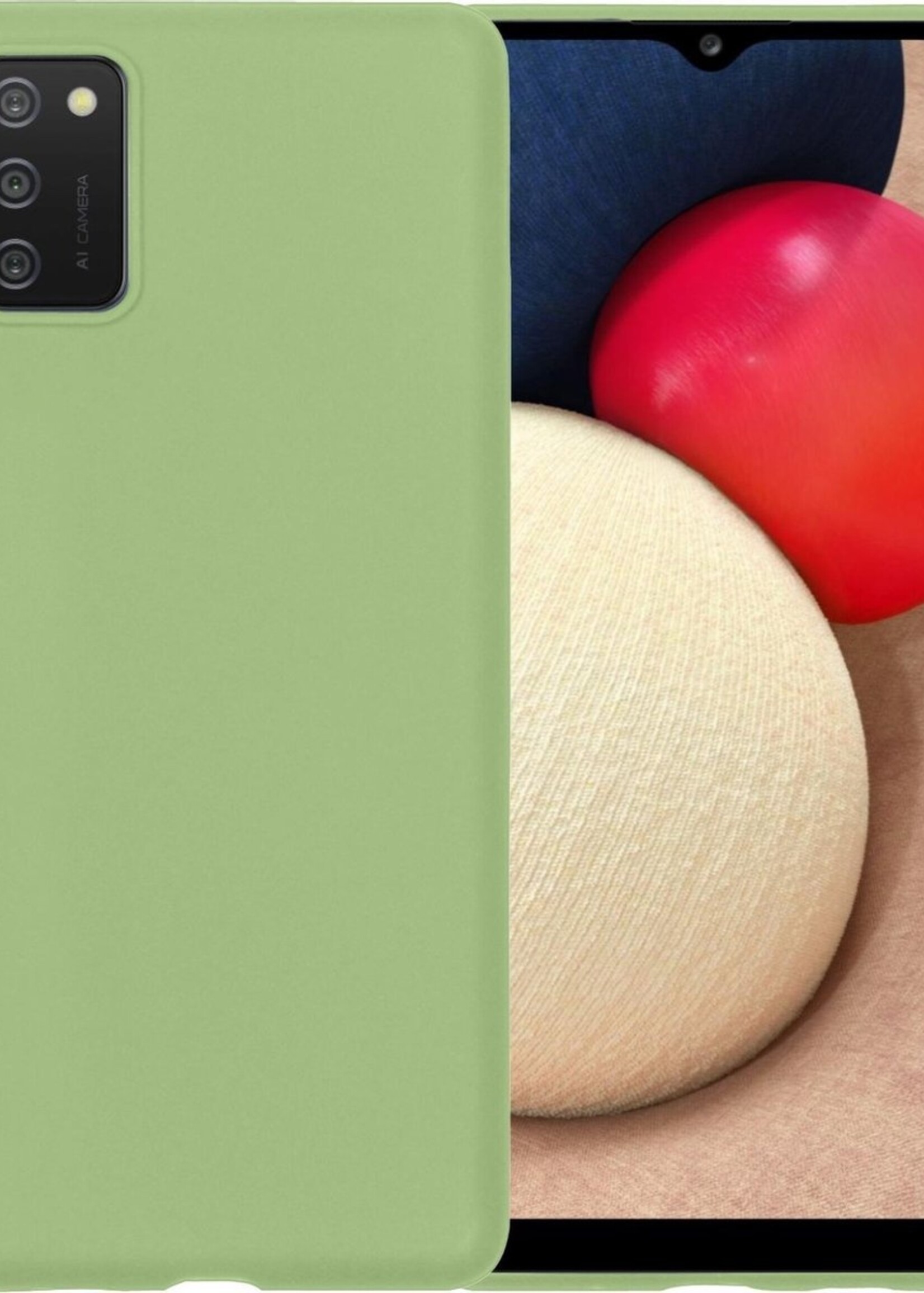 LUQ Hoesje Geschikt voor Samsung A02s Hoesje Siliconen Case - Hoes Geschikt voor Samsung Galaxy A02s Hoes Siliconen - Groen