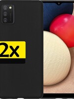 LUQ 2 PACK - LUQ Samsung Galaxy A02s hoesje siliconen - Zwart