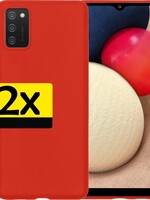 LUQ 2 PACK - LUQ Samsung Galaxy A02s hoesje siliconen - Rood