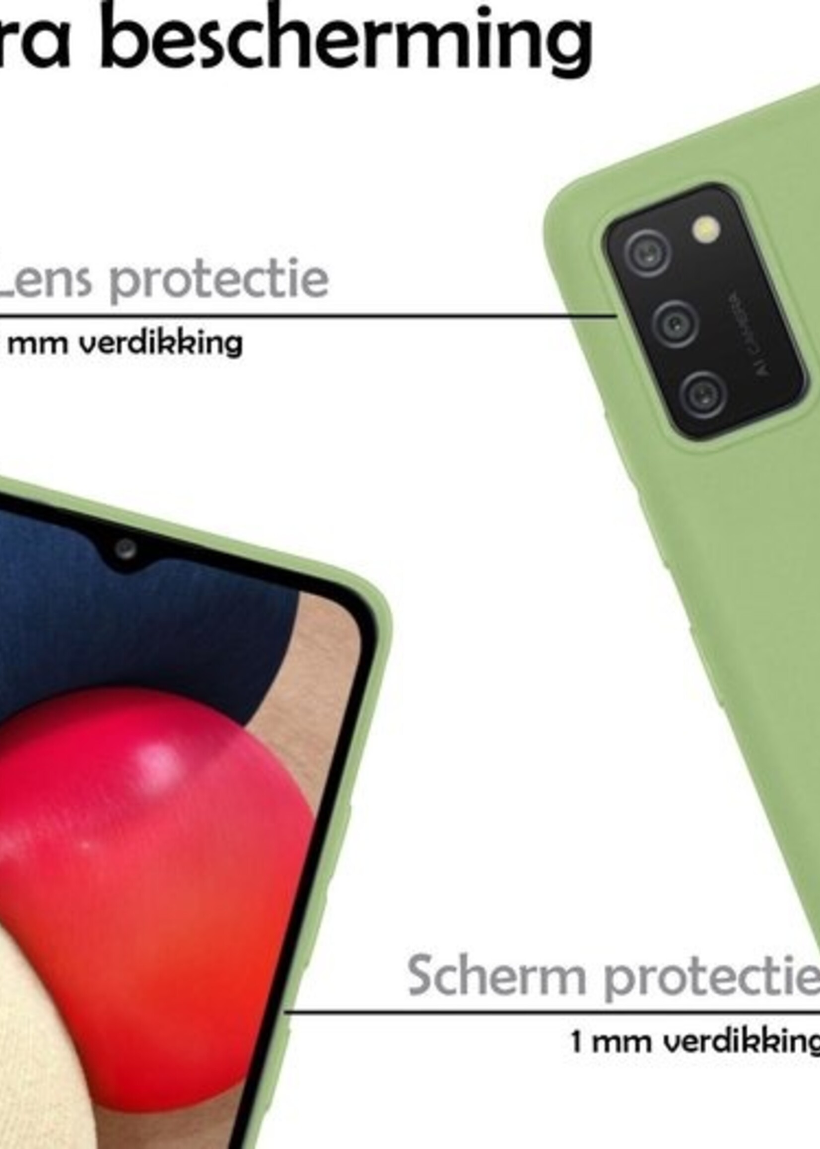LUQ Hoesje Geschikt voor Samsung A02s Hoesje Siliconen Case - Hoes Geschikt voor Samsung Galaxy A02s Hoes Siliconen - Groen - 2 Stuks