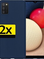 LUQ 2 PACK - LUQ Samsung Galaxy A02s hoesje siliconen - Donkerblauw