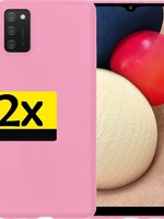 LUQ 2 PACK - LUQ Samsung Galaxy A02s hoesje siliconen - Roze