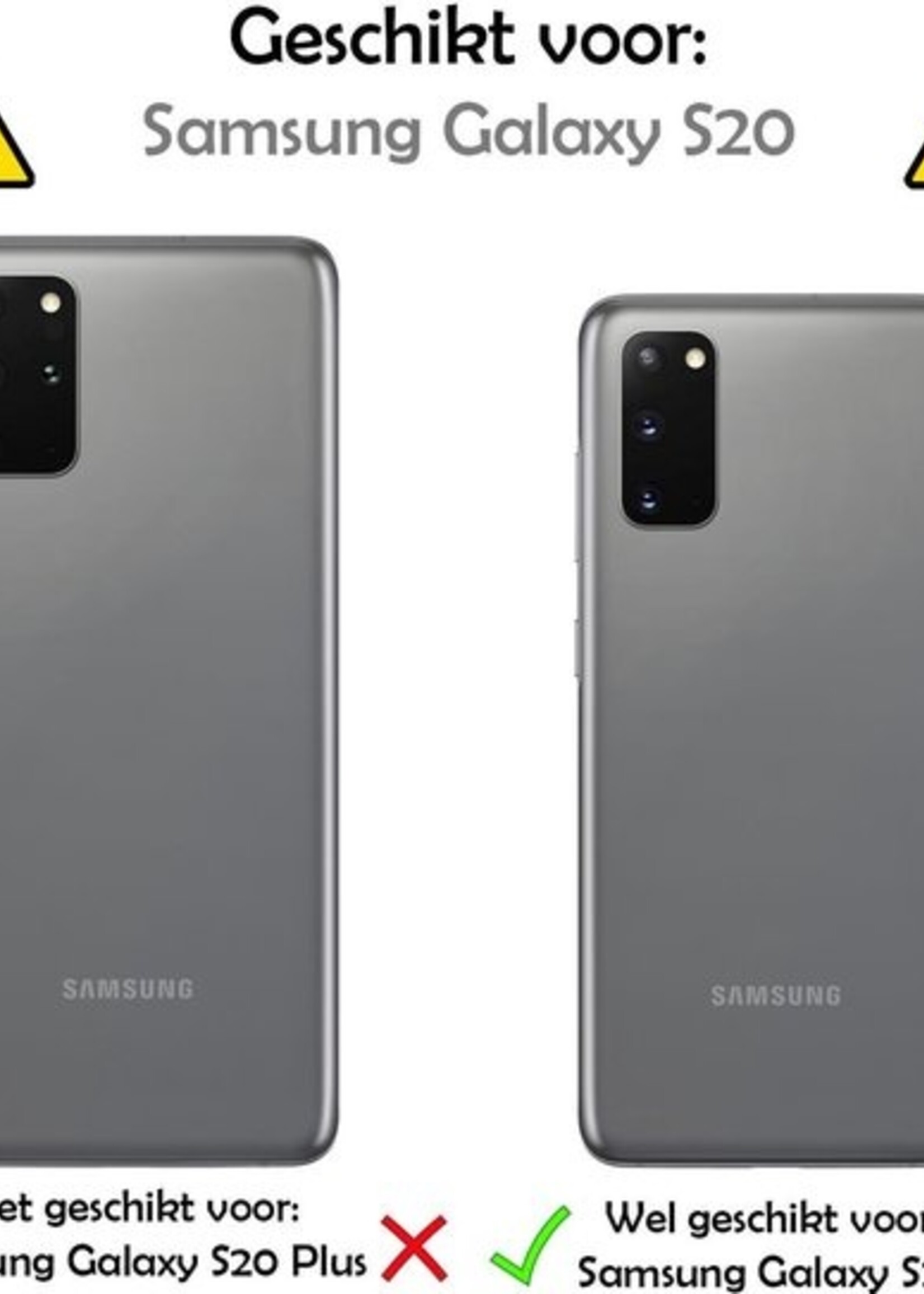 LUQ Hoesje Geschikt voor Samsung S20 Hoesje Book Case Hoes Wallet Cover - Hoes Geschikt voor Samsung Galaxy S20 Hoesje Bookcase Hoes - Zwart