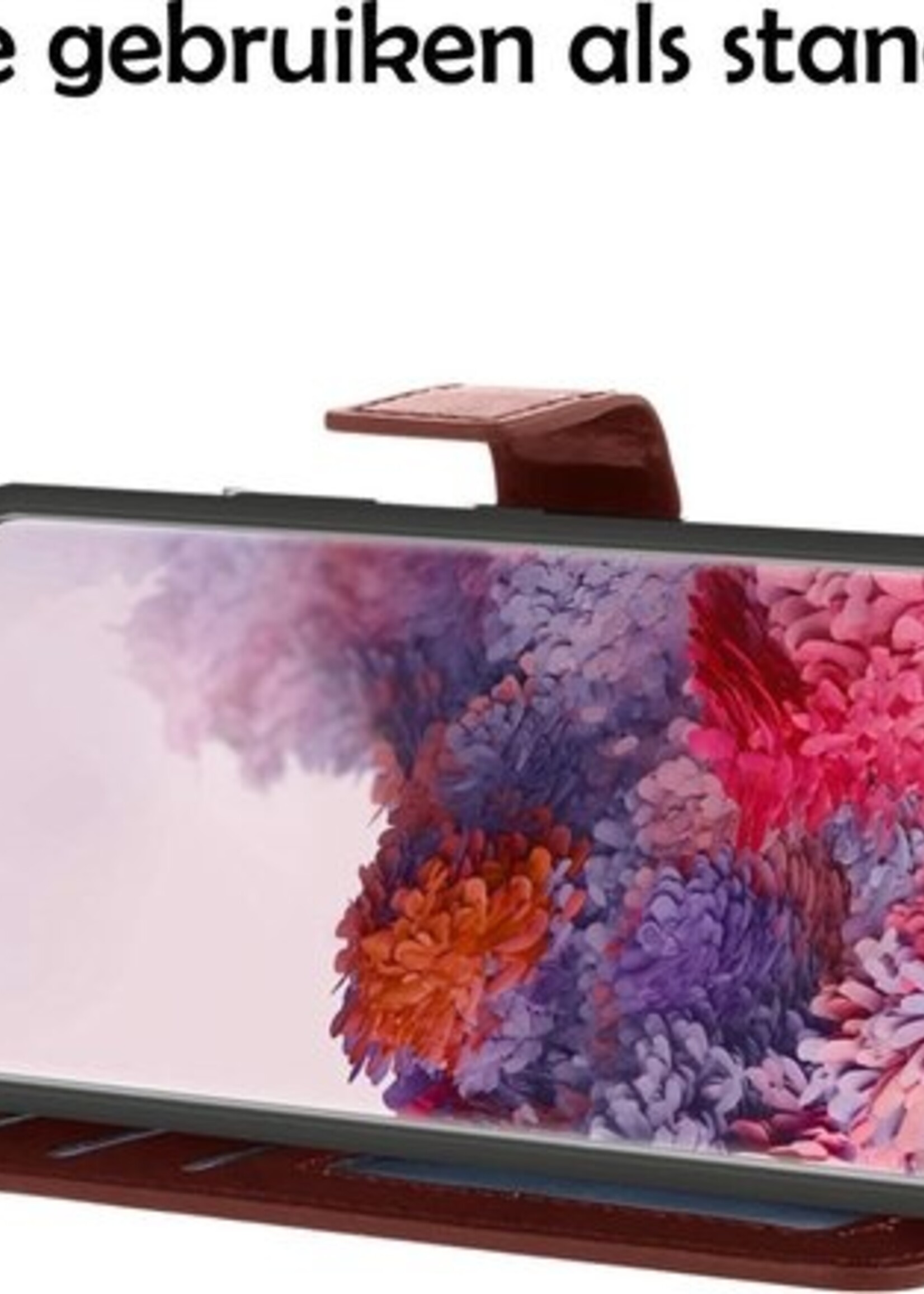 LUQ Hoesje Geschikt voor Samsung S20 Hoesje Book Case Hoes Wallet Cover - Hoes Geschikt voor Samsung Galaxy S20 Hoesje Bookcase Hoes - Bruin