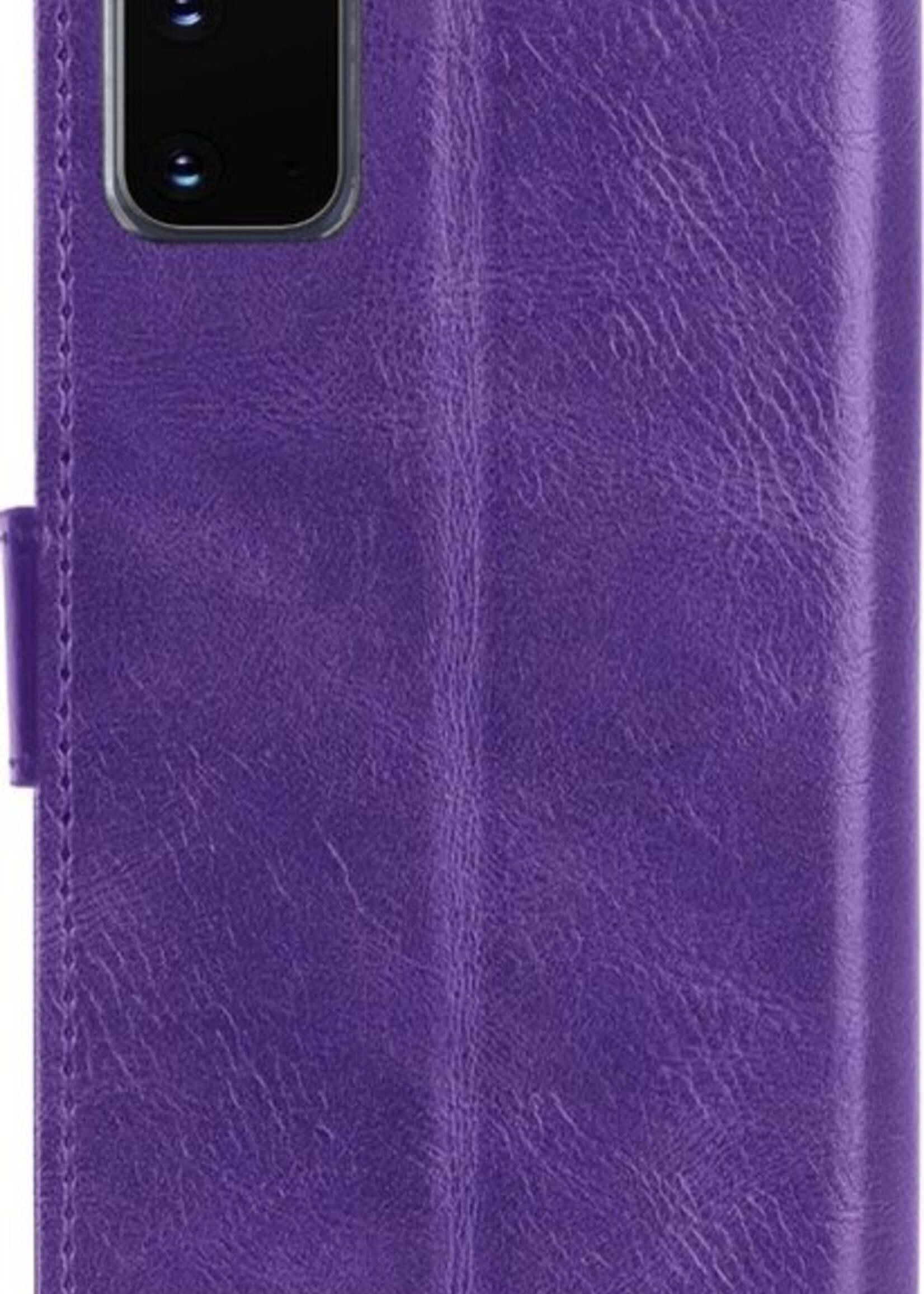 LUQ Hoesje Geschikt voor Samsung S20 Hoesje Book Case Hoes Wallet Cover - Hoes Geschikt voor Samsung Galaxy S20 Hoesje Bookcase Hoes - Paars