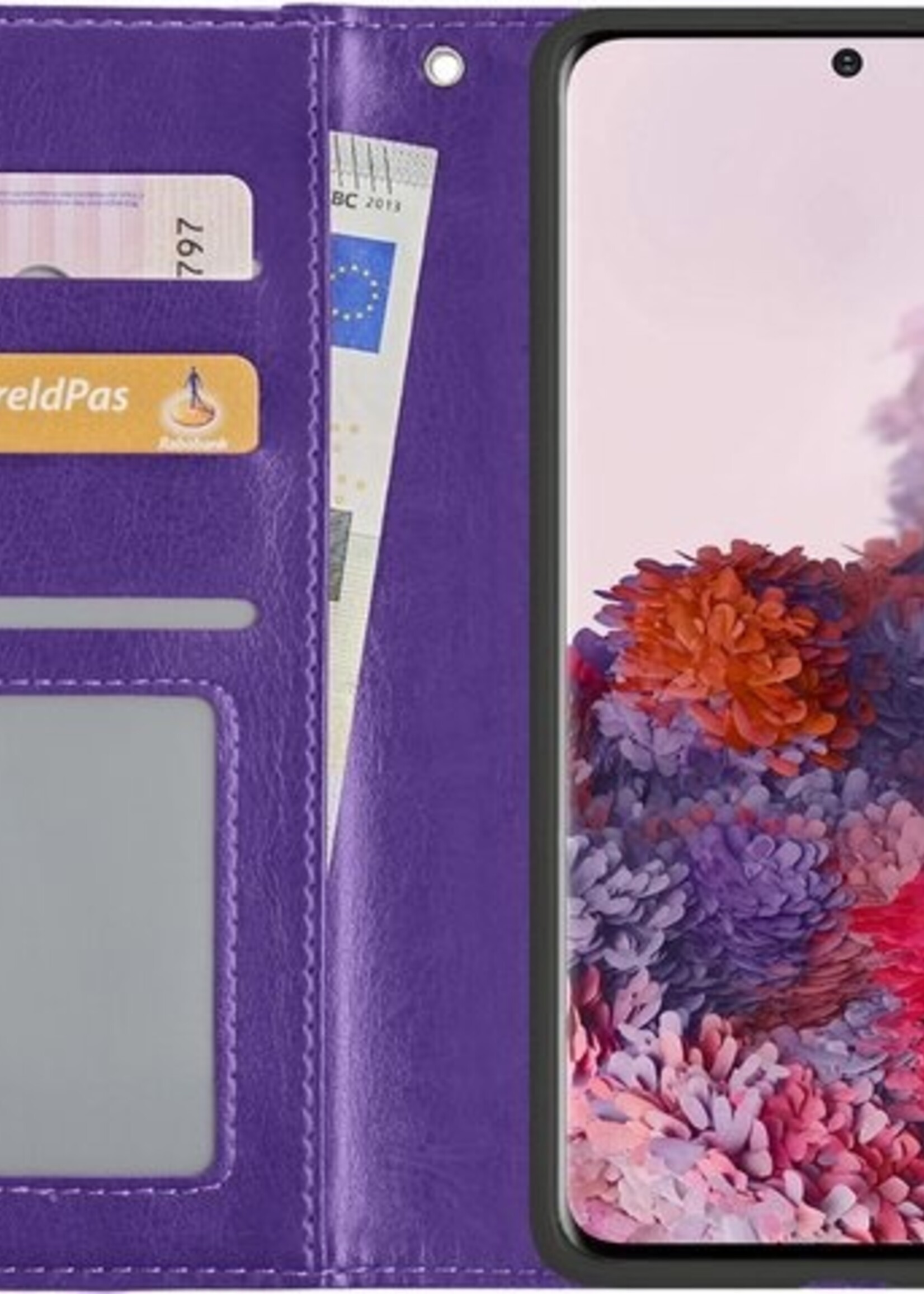 LUQ Hoesje Geschikt voor Samsung S20 Hoesje Book Case Hoes Wallet Cover - Hoes Geschikt voor Samsung Galaxy S20 Hoesje Bookcase Hoes - Paars