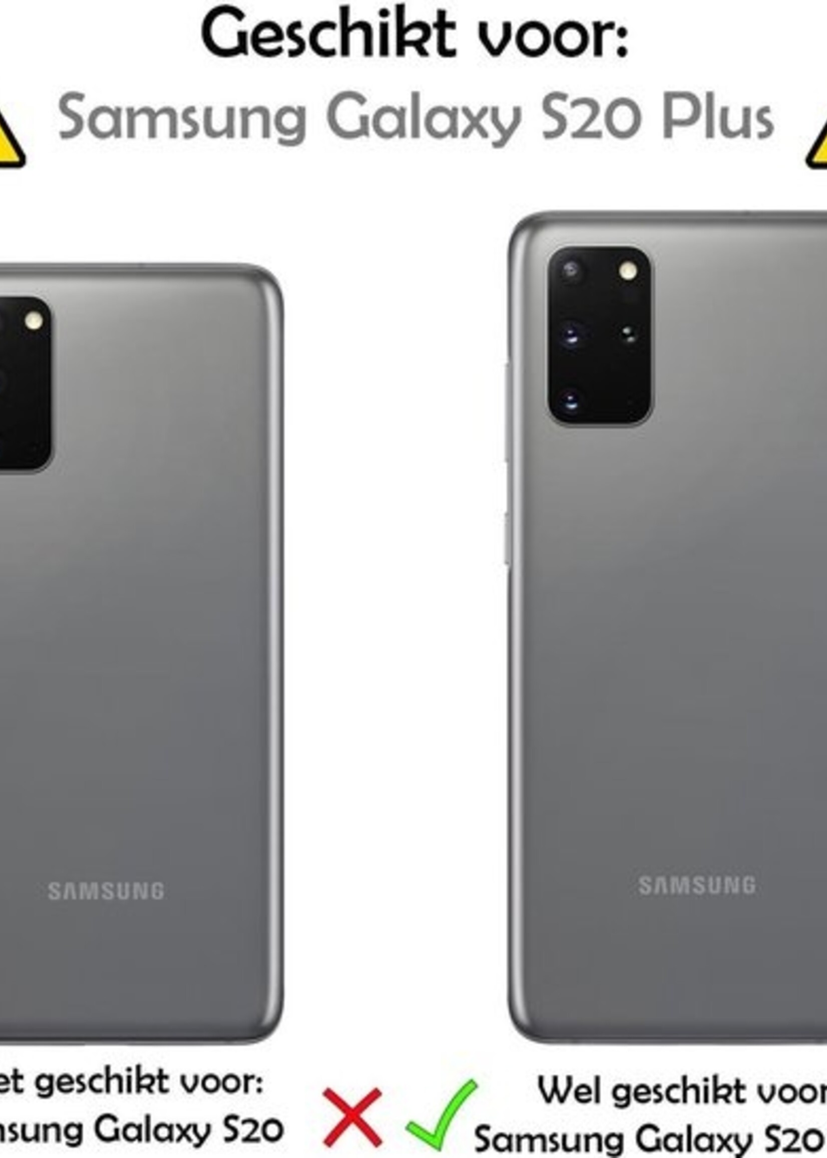 LUQ Hoesje Geschikt voor Samsung S20 Plus Hoesje Book Case Hoes Wallet Cover - Hoes Geschikt voor Samsung Galaxy S20 Plus Hoesje Bookcase Hoes - Zwart