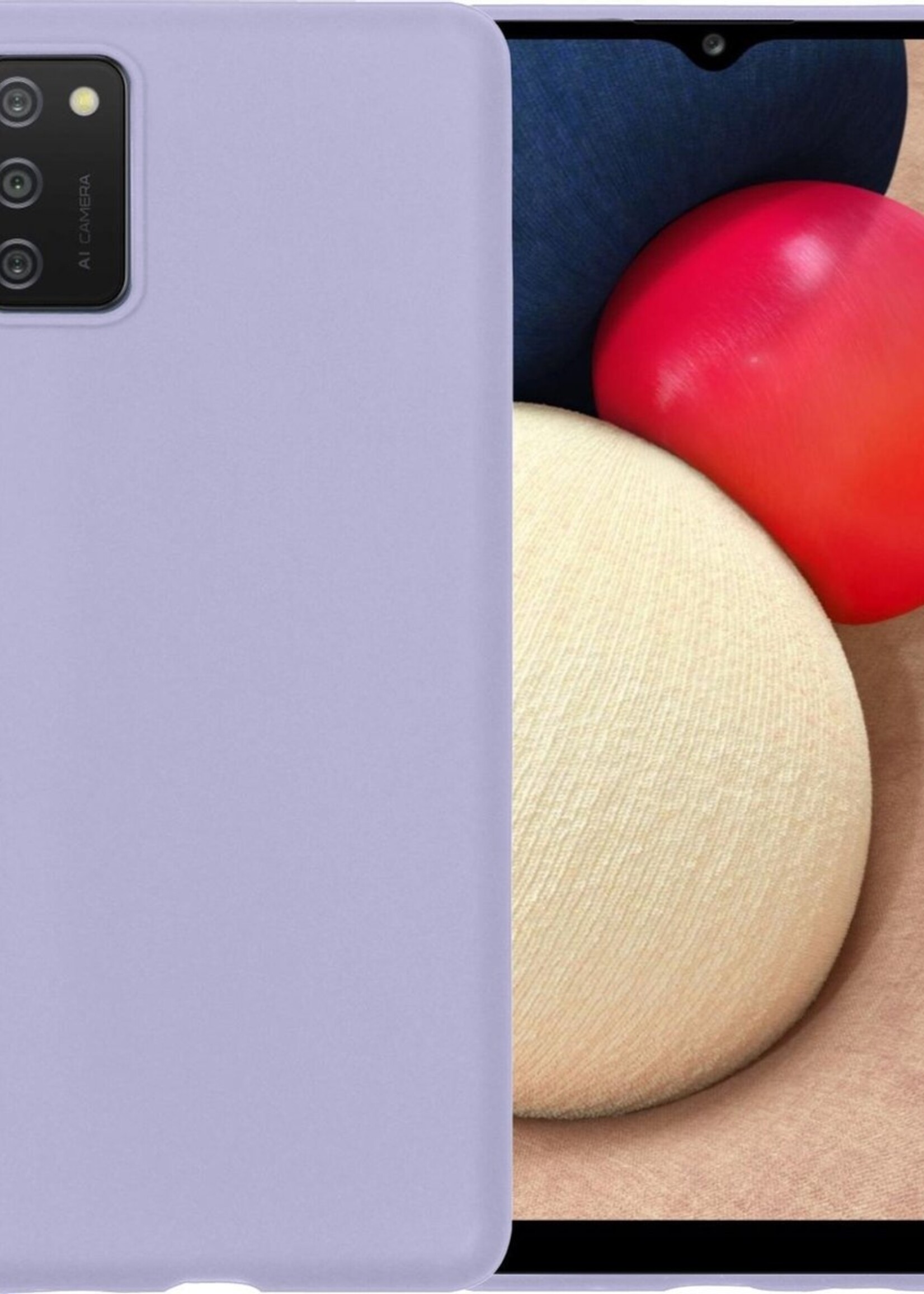 LUQ Hoesje Geschikt voor Samsung A02s Hoesje Siliconen Case - Hoes Geschikt voor Samsung Galaxy A02s Hoes Siliconen - Lila