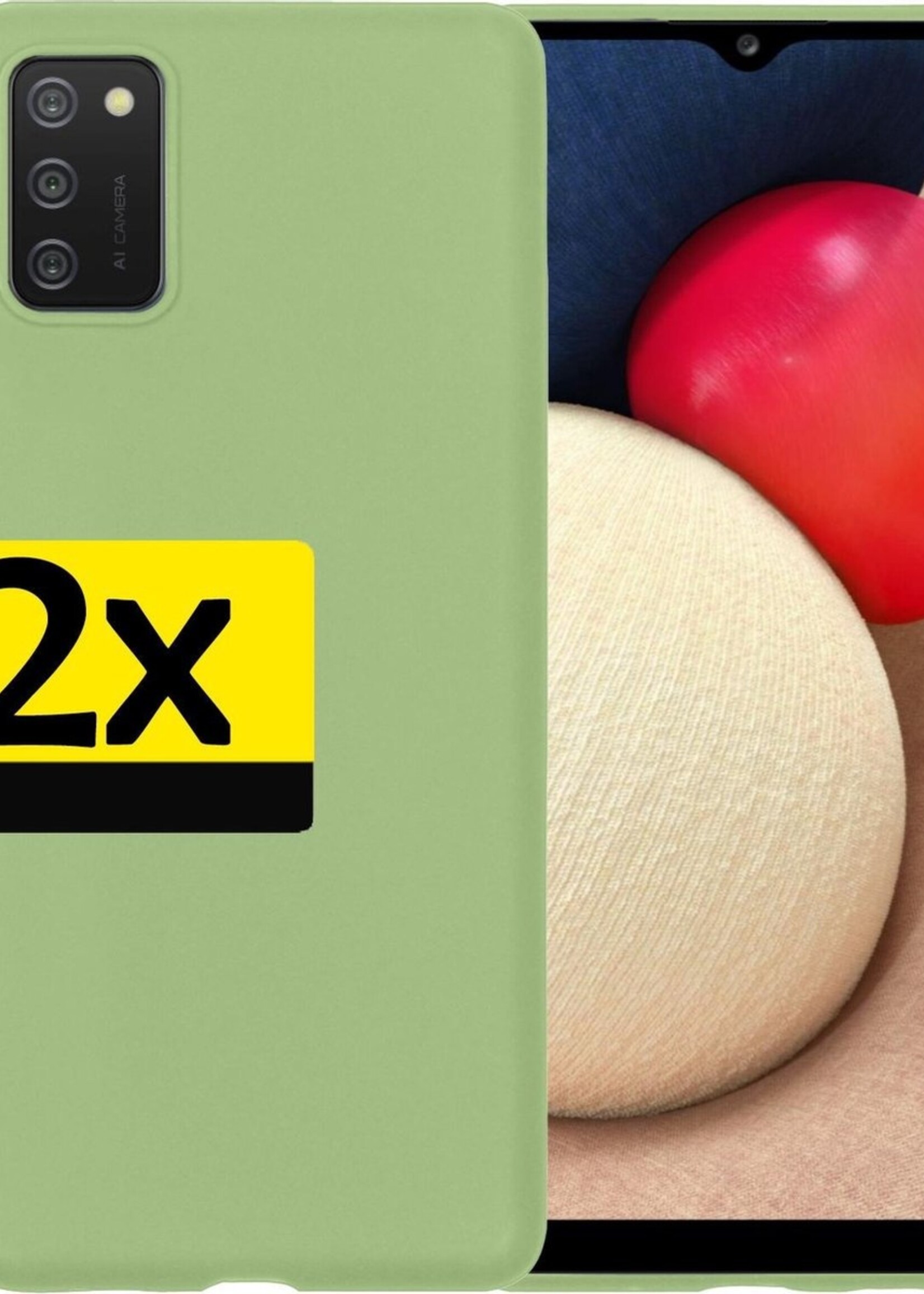 LUQ Hoesje Geschikt voor Samsung A02s Hoesje Siliconen Case - Hoes Geschikt voor Samsung Galaxy A02s Hoes Siliconen - Groen - 2 Stuks