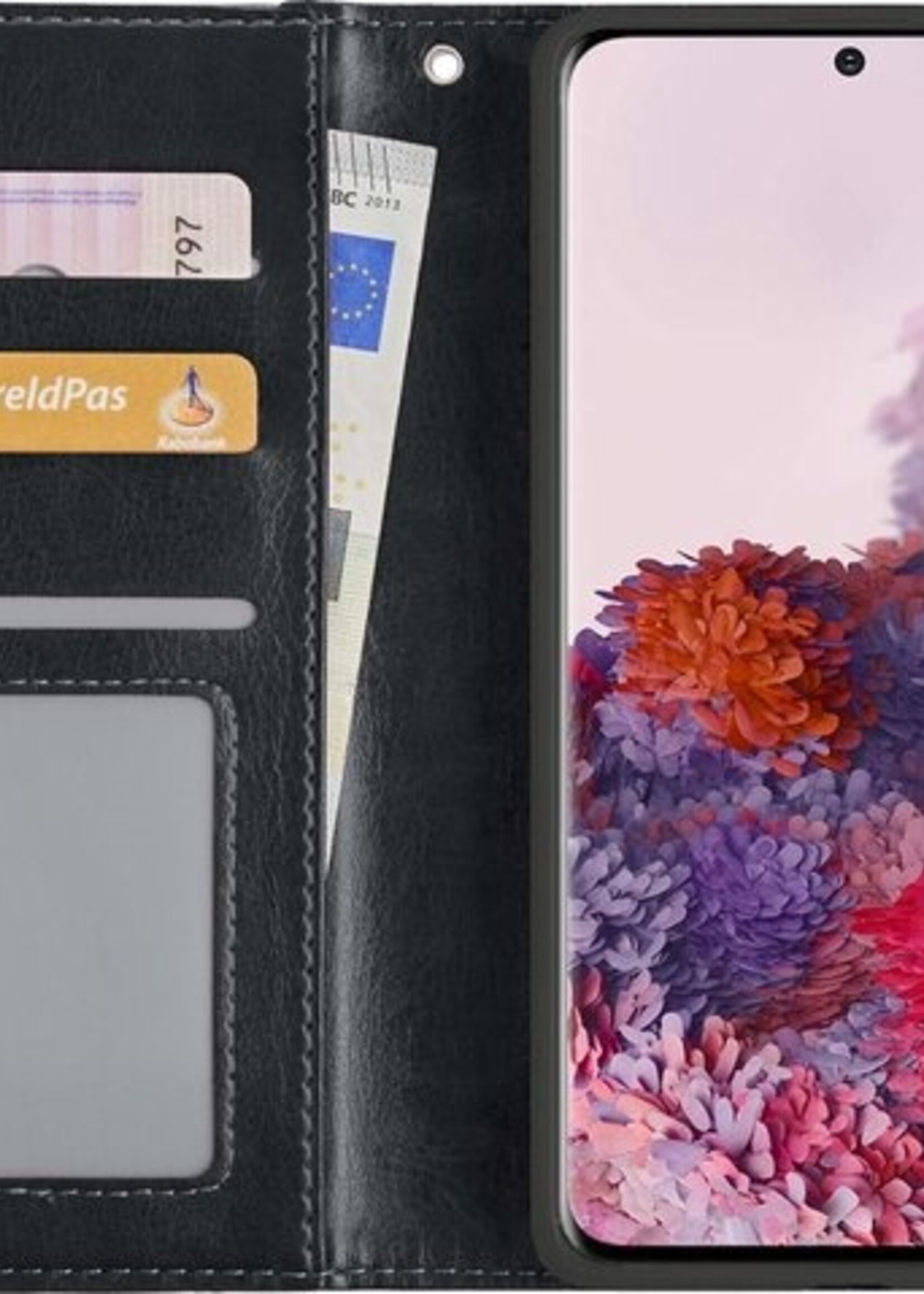 LUQ Hoesje Geschikt voor Samsung S20 Ultra Hoesje Book Case Hoes Wallet Cover - Hoes Geschikt voor Samsung Galaxy S20 Ultra Hoesje Bookcase Hoes - Zwart