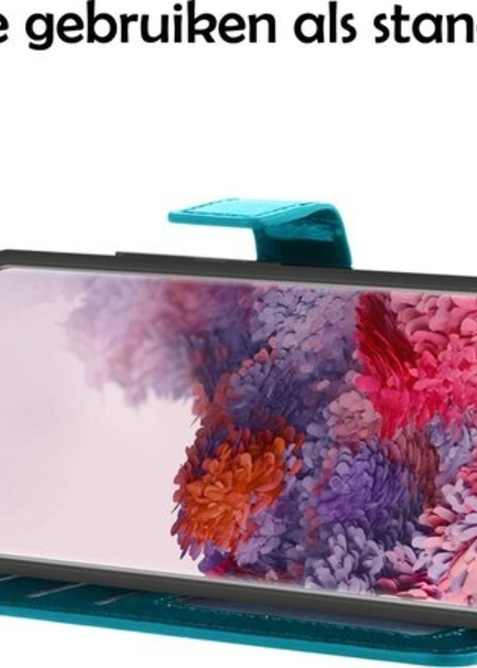 LUQ Hoesje Geschikt voor Samsung S20 Ultra Hoesje Book Case Hoes Wallet Cover - Hoes Geschikt voor Samsung Galaxy S20 Ultra Hoesje Bookcase Hoes - Turquoise
