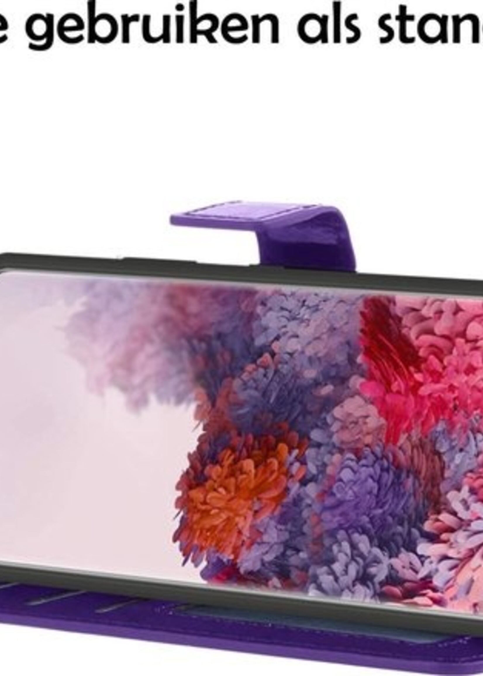 LUQ Hoesje Geschikt voor Samsung S20 Ultra Hoesje Book Case Hoes Wallet Cover - Hoes Geschikt voor Samsung Galaxy S20 Ultra Hoesje Bookcase Hoes - Paars