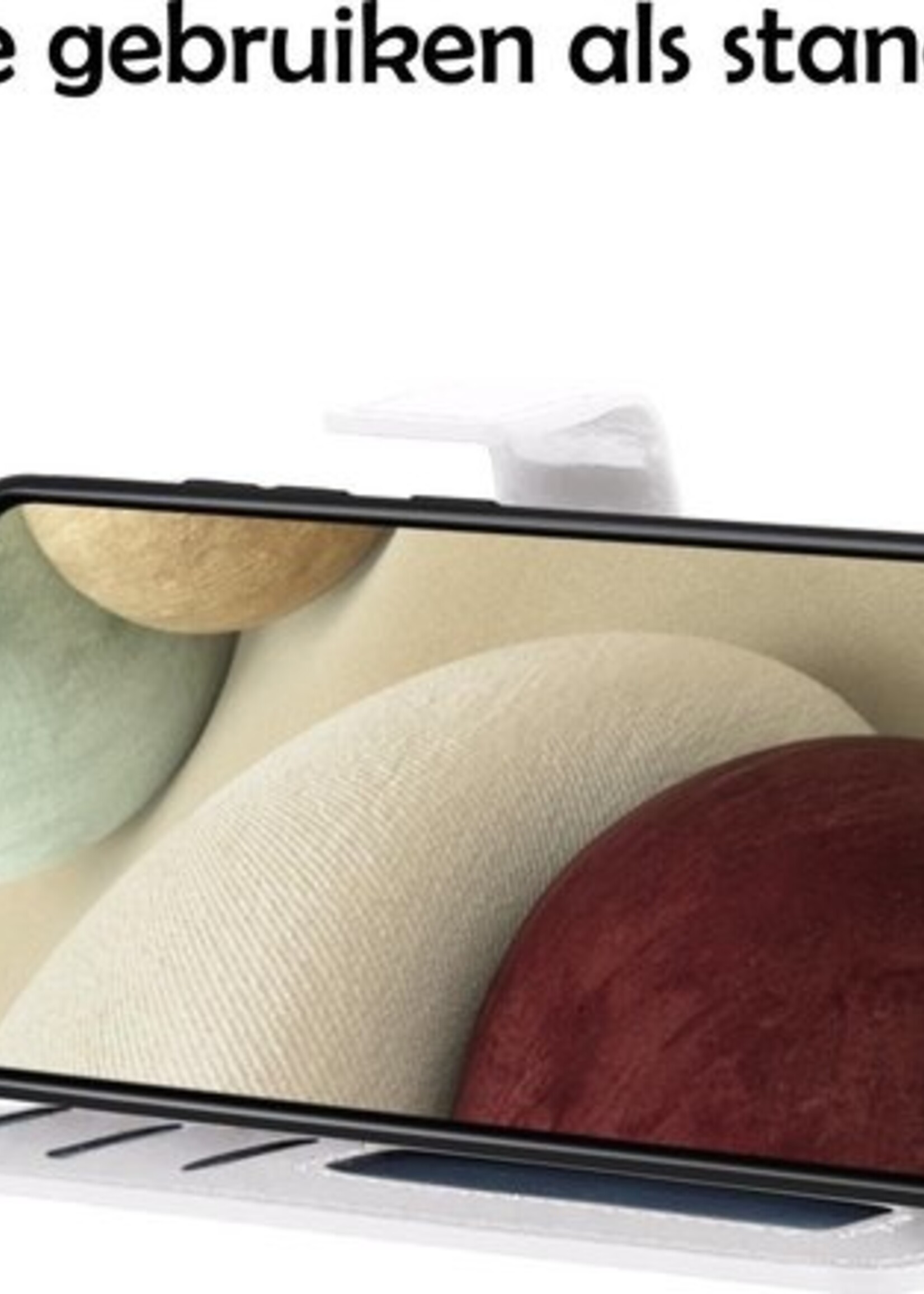 LUQ Hoesje Geschikt voor Samsung A12 Hoesje Book Case Hoes Wallet Cover Met Screenprotector - Hoes Geschikt voor Samsung Galaxy A12 Hoesje Bookcase Hoes - Wit