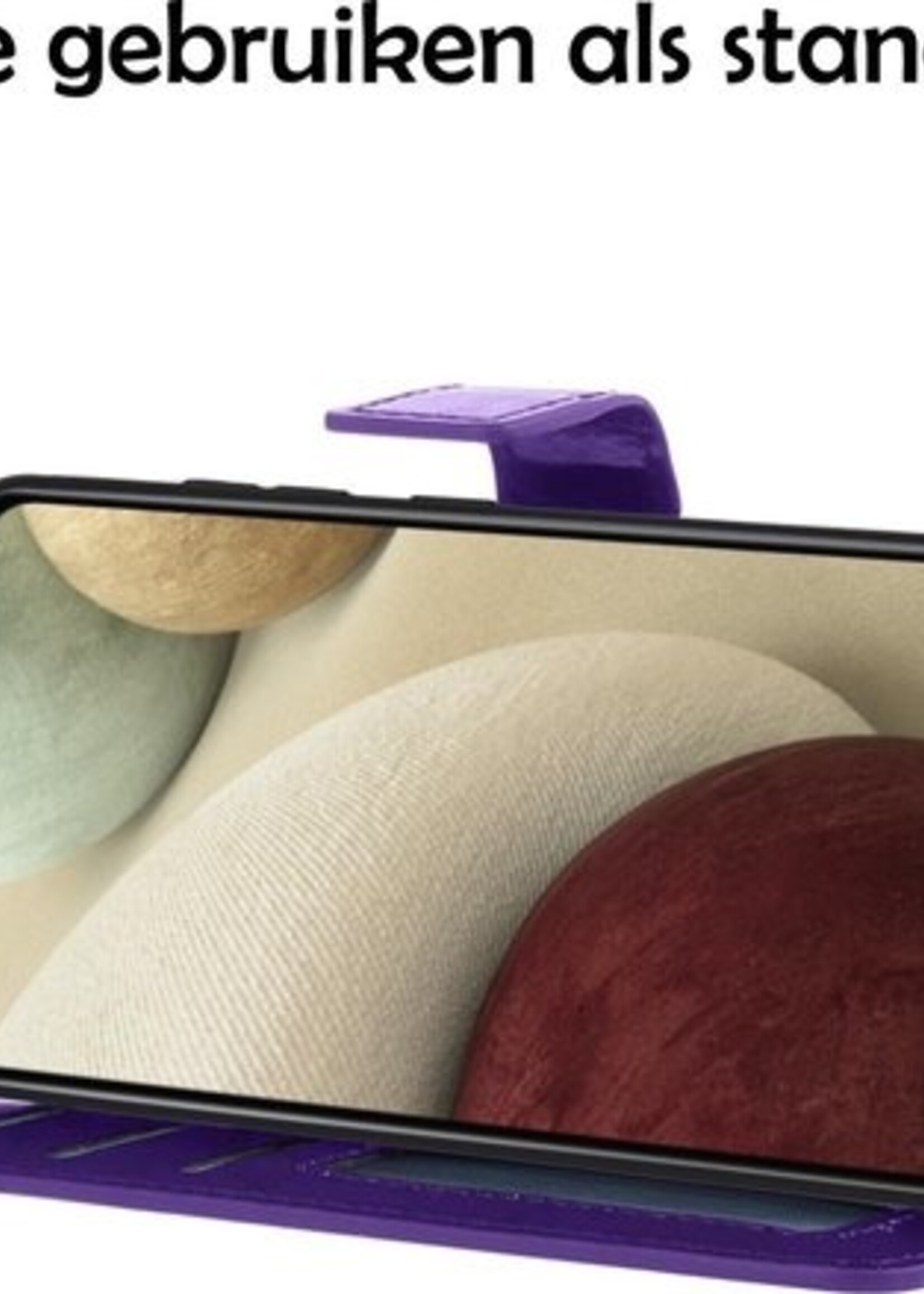 LUQ Hoesje Geschikt voor Samsung A12 Hoesje Book Case Hoes Wallet Cover Met Screenprotector - Hoes Geschikt voor Samsung Galaxy A12 Hoesje Bookcase Hoes - Paars