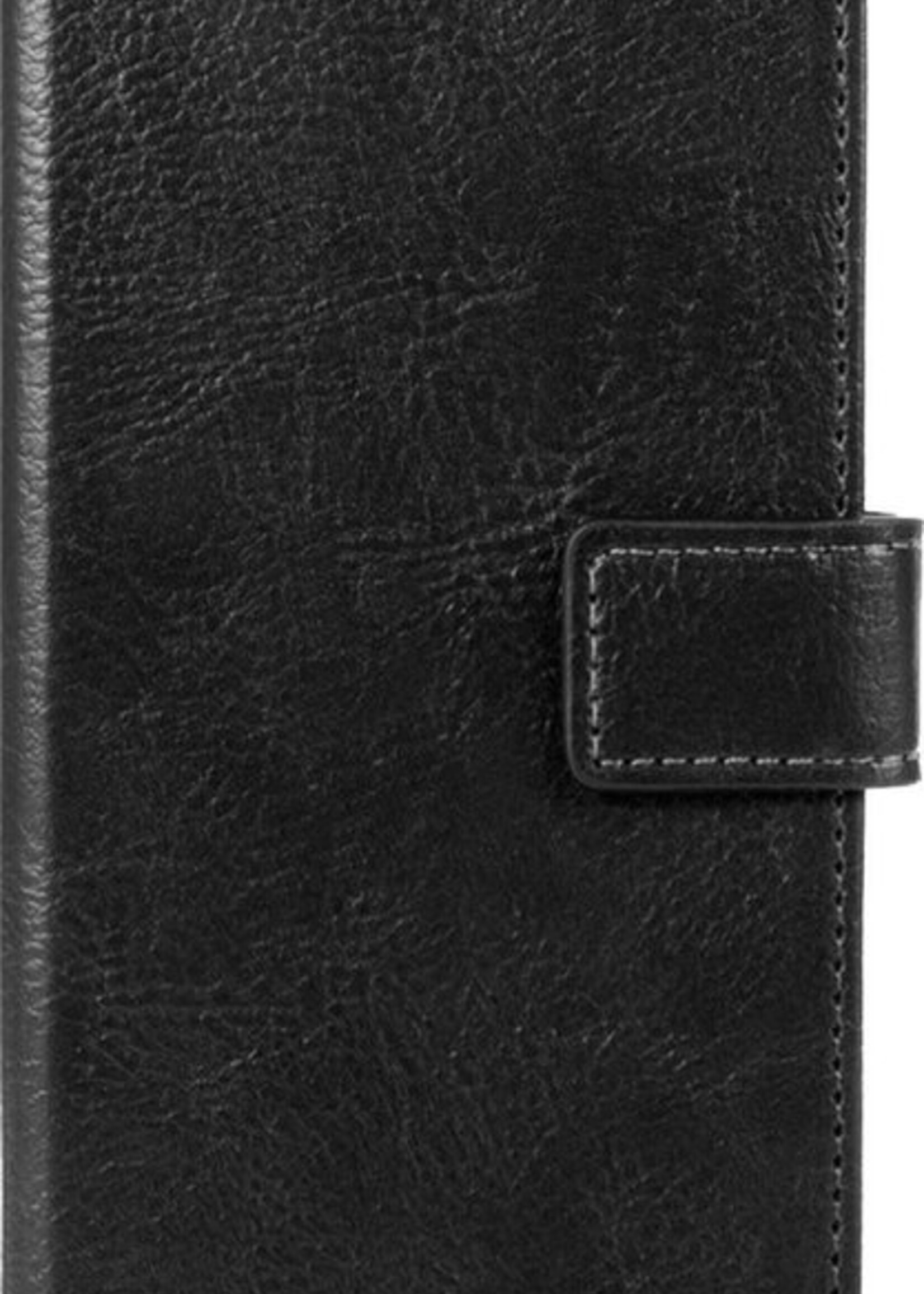 LUQ Hoesje Geschikt voor Samsung A12 Hoesje Book Case Hoes Wallet Cover Met 2x Screenprotector - Hoes Geschikt voor Samsung Galaxy A12 Hoesje Bookcase Hoes - Zwart