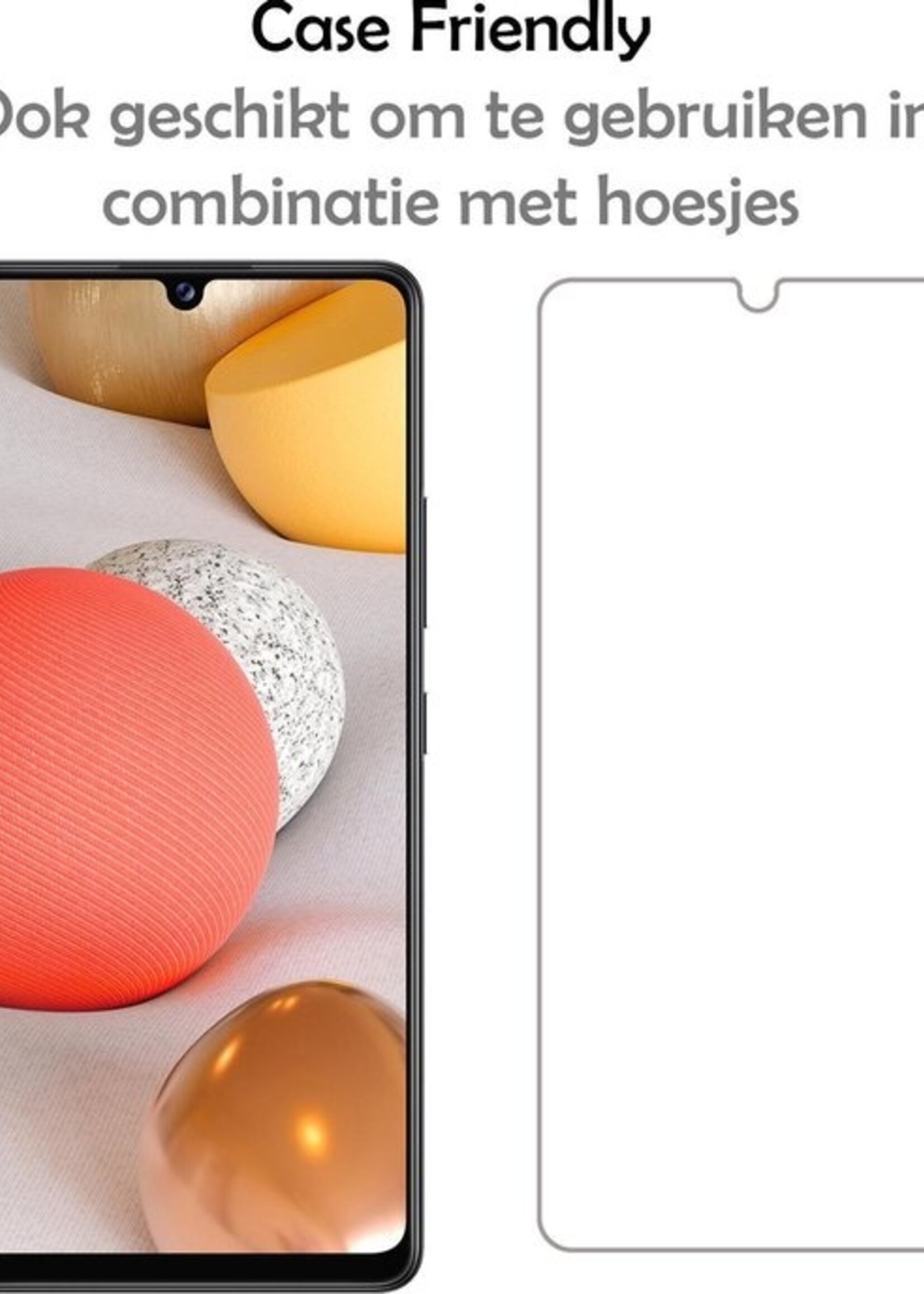 LUQ Hoesje Geschikt voor Samsung A42 Hoesje Book Case Hoes Wallet Cover Met Screenprotector - Hoes Geschikt voor Samsung Galaxy A42 Hoesje Bookcase Hoes - Bruin