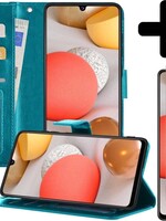 LUQ LUQ Samsung Galaxy A42 Hoesje Bookcase Turquoise Met Screenprotector