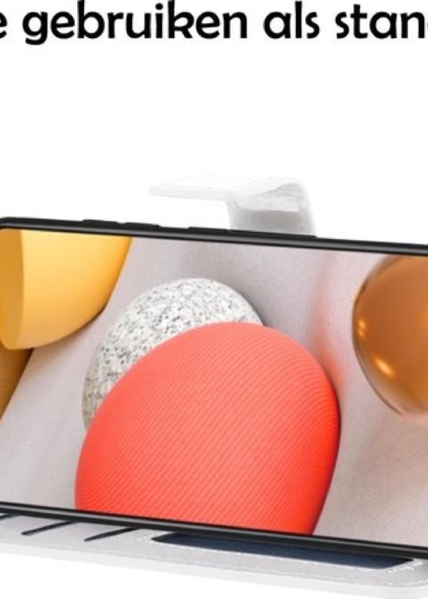 LUQ Hoesje Geschikt voor Samsung A42 Hoesje Book Case Hoes Wallet Cover Met Screenprotector - Hoes Geschikt voor Samsung Galaxy A42 Hoesje Bookcase Hoes - Wit