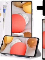 LUQ LUQ Samsung Galaxy A42 Hoesje Bookcase Wit Met 2x Screenprotector