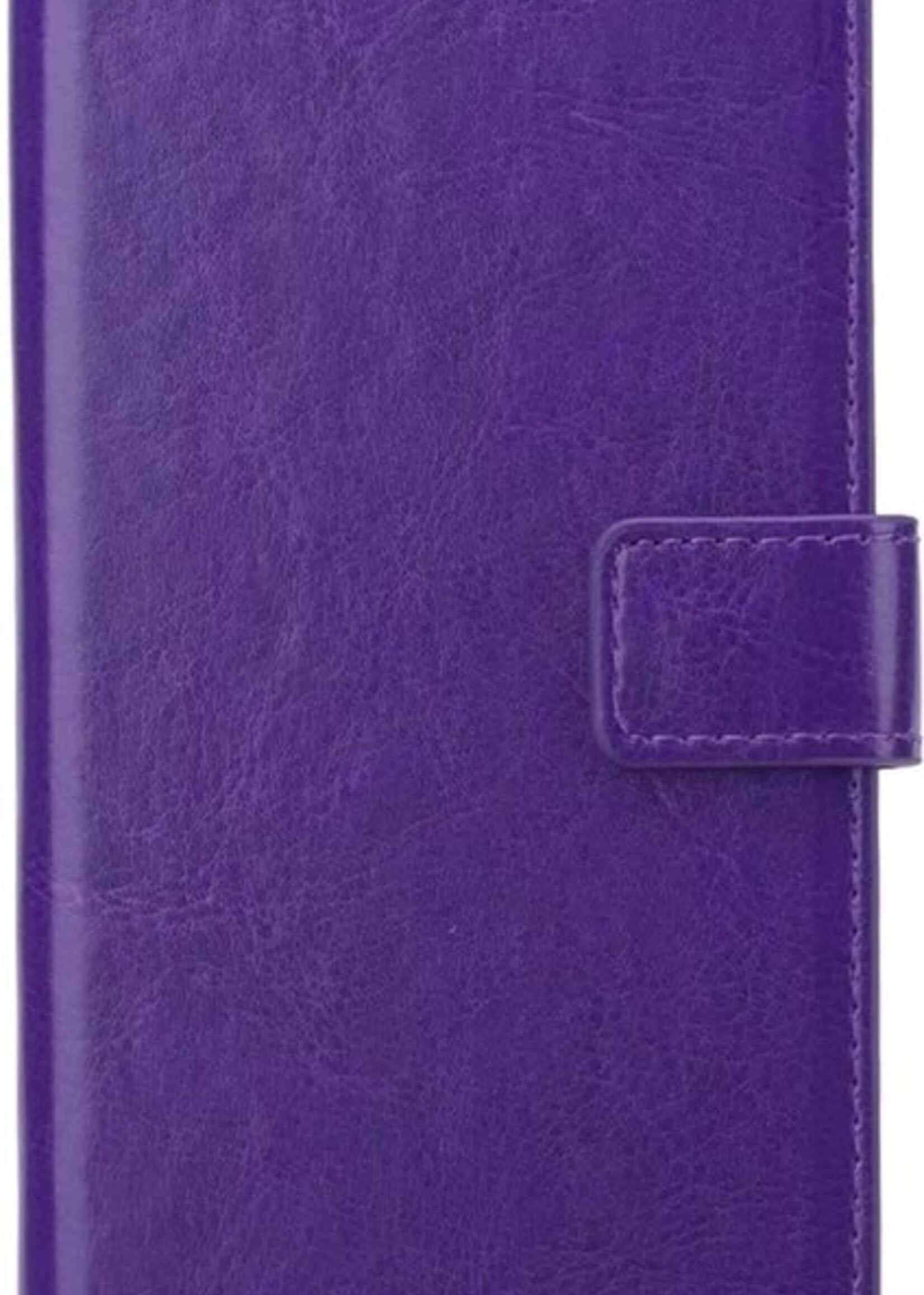 LUQ Hoesje Geschikt voor Samsung A42 Hoesje Book Case Hoes Wallet Cover Met 2x Screenprotector - Hoes Geschikt voor Samsung Galaxy A42 Hoesje Bookcase Hoes - Paars