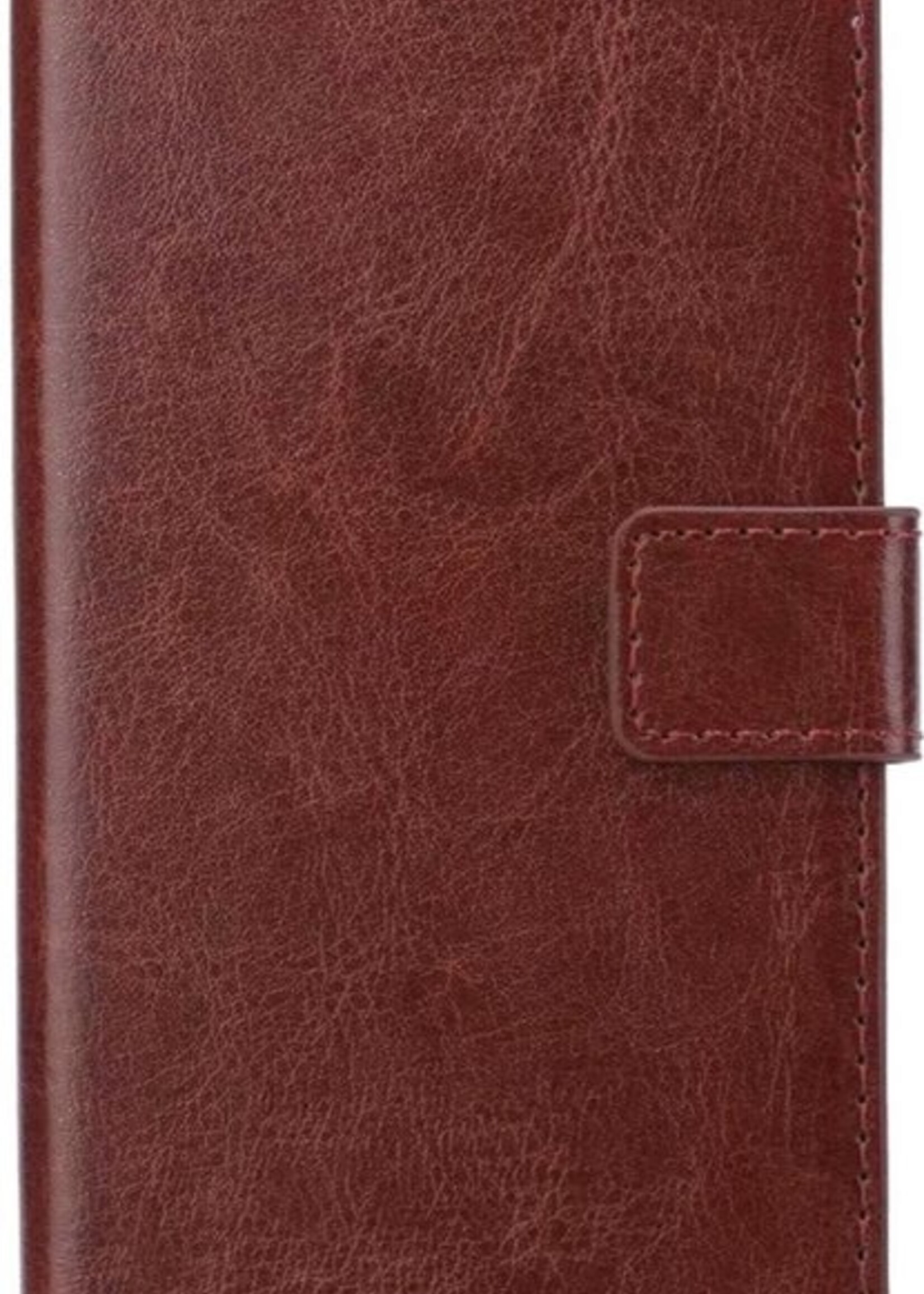 LUQ Hoesje Geschikt voor Samsung S10 Hoesje Book Case Hoes Wallet Cover Met Screenprotector - Hoes Geschikt voor Samsung Galaxy S10 Hoesje Bookcase Hoes - Bruin