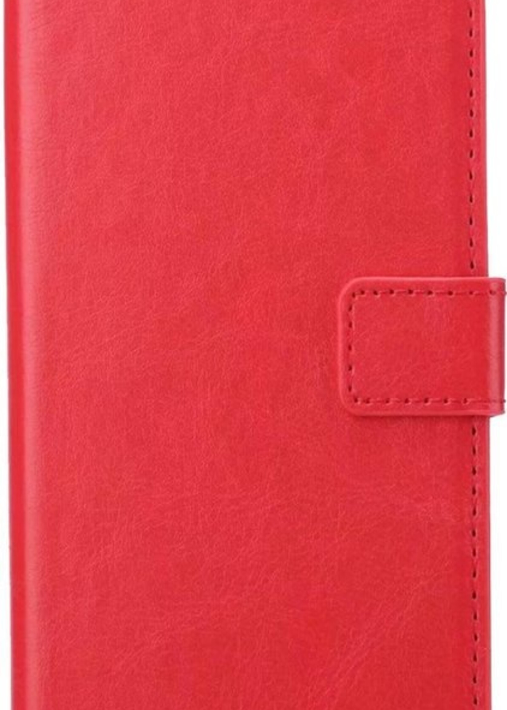 LUQ Hoesje Geschikt voor Samsung S10 Hoesje Book Case Hoes Wallet Cover Met Screenprotector - Hoes Geschikt voor Samsung Galaxy S10 Hoesje Bookcase Hoes - Rood