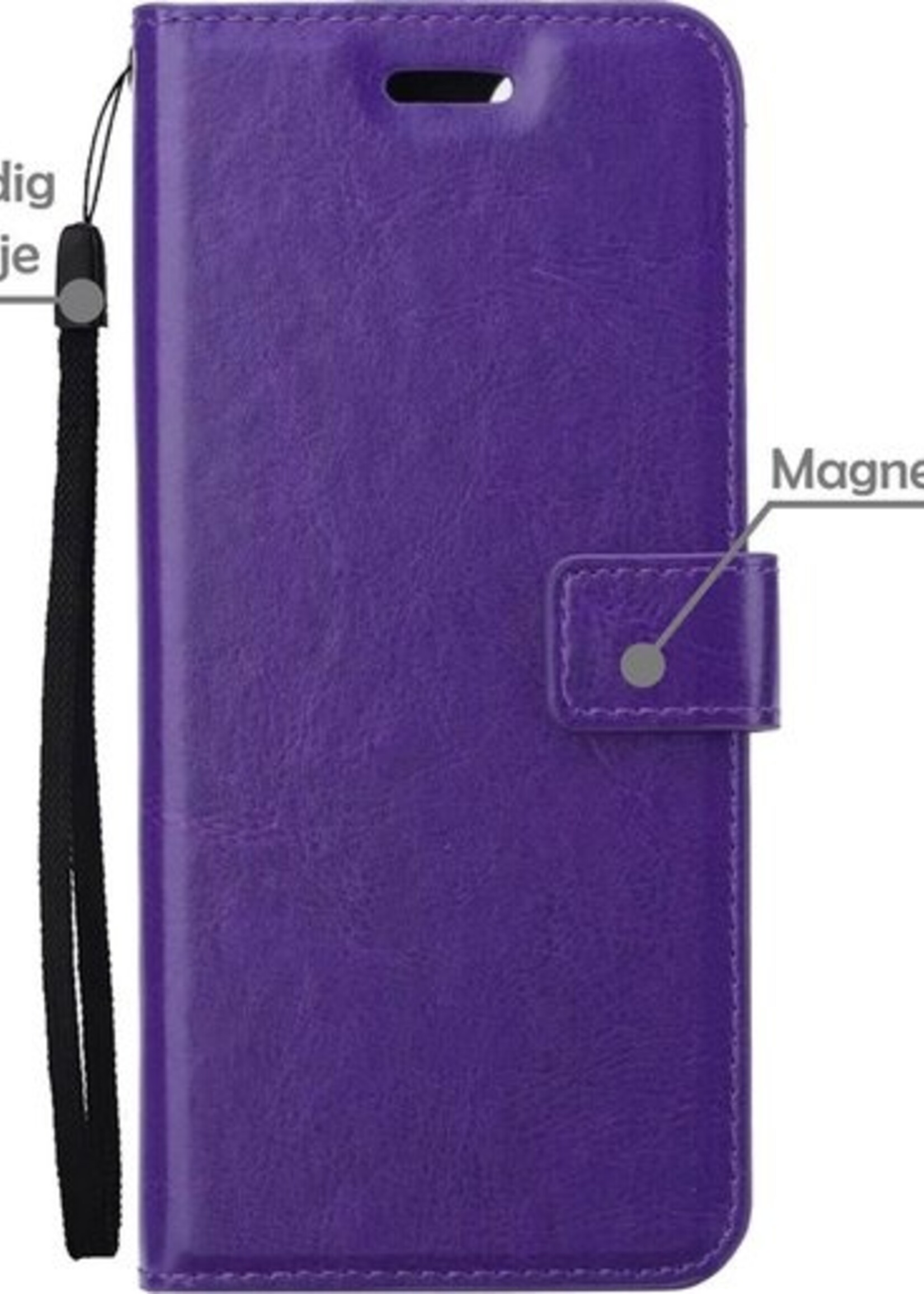 LUQ Hoesje Geschikt voor Samsung S10 Hoesje Book Case Hoes Wallet Cover Met 2x Screenprotector - Hoes Geschikt voor Samsung Galaxy S10 Hoesje Bookcase Hoes - Paars