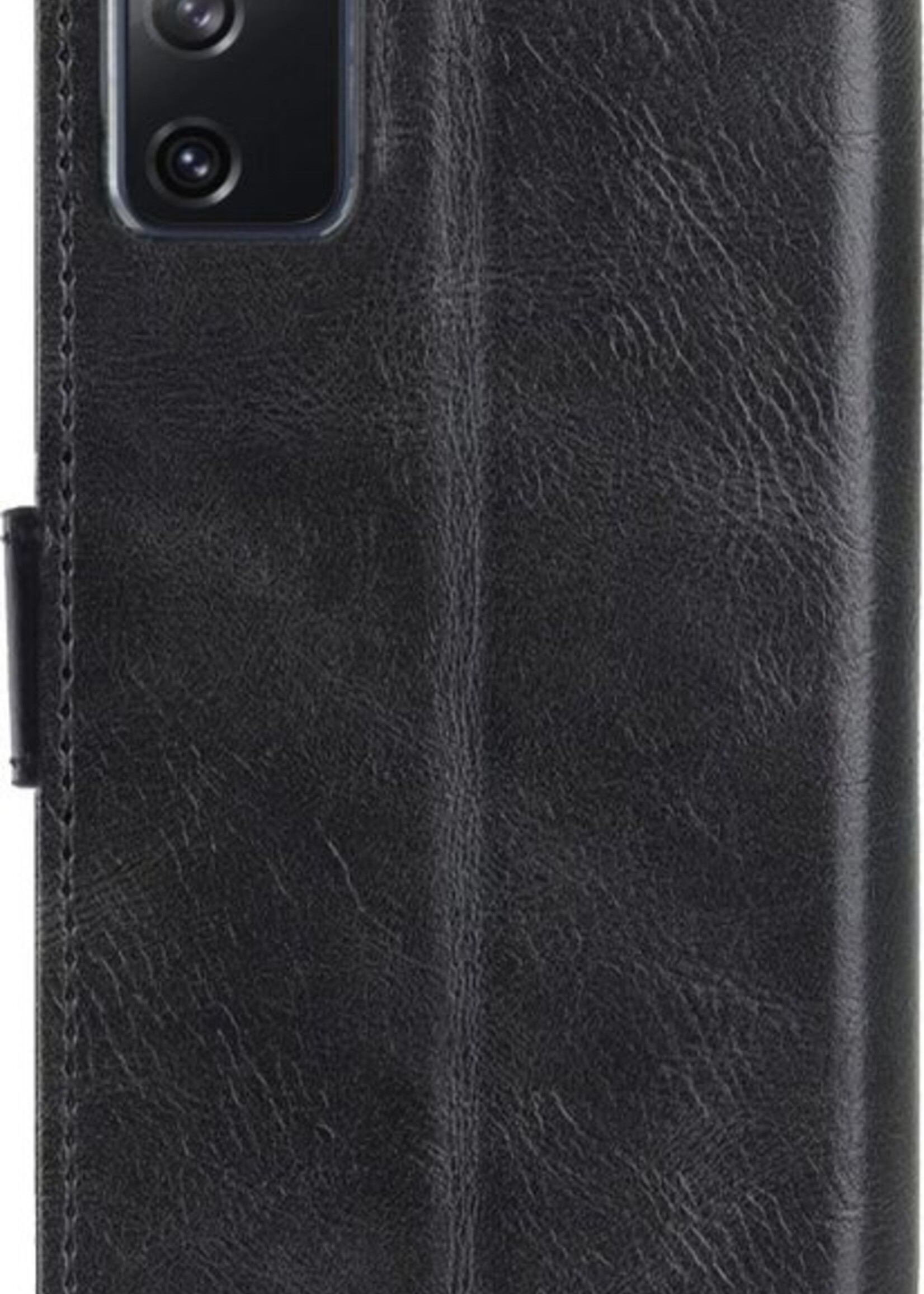 LUQ Hoesje Geschikt voor Samsung S20 FE Hoesje Book Case Hoes Wallet Cover Met Screenprotector - Hoes Geschikt voor Samsung Galaxy S20 FE Hoesje Bookcase Hoes - Zwart