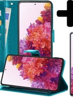 LUQ LUQ Samsung Galaxy S20FE Hoesje Bookcase Turquoise Met Screenprotector