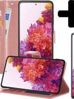 LUQ LUQ Samsung Galaxy S20FE Hoesje Bookcase Rose Goud Met Screenprotector