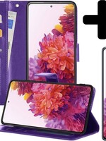 LUQ LUQ Samsung Galaxy S20FE Hoesje Bookcase Paars Met Screenprotector