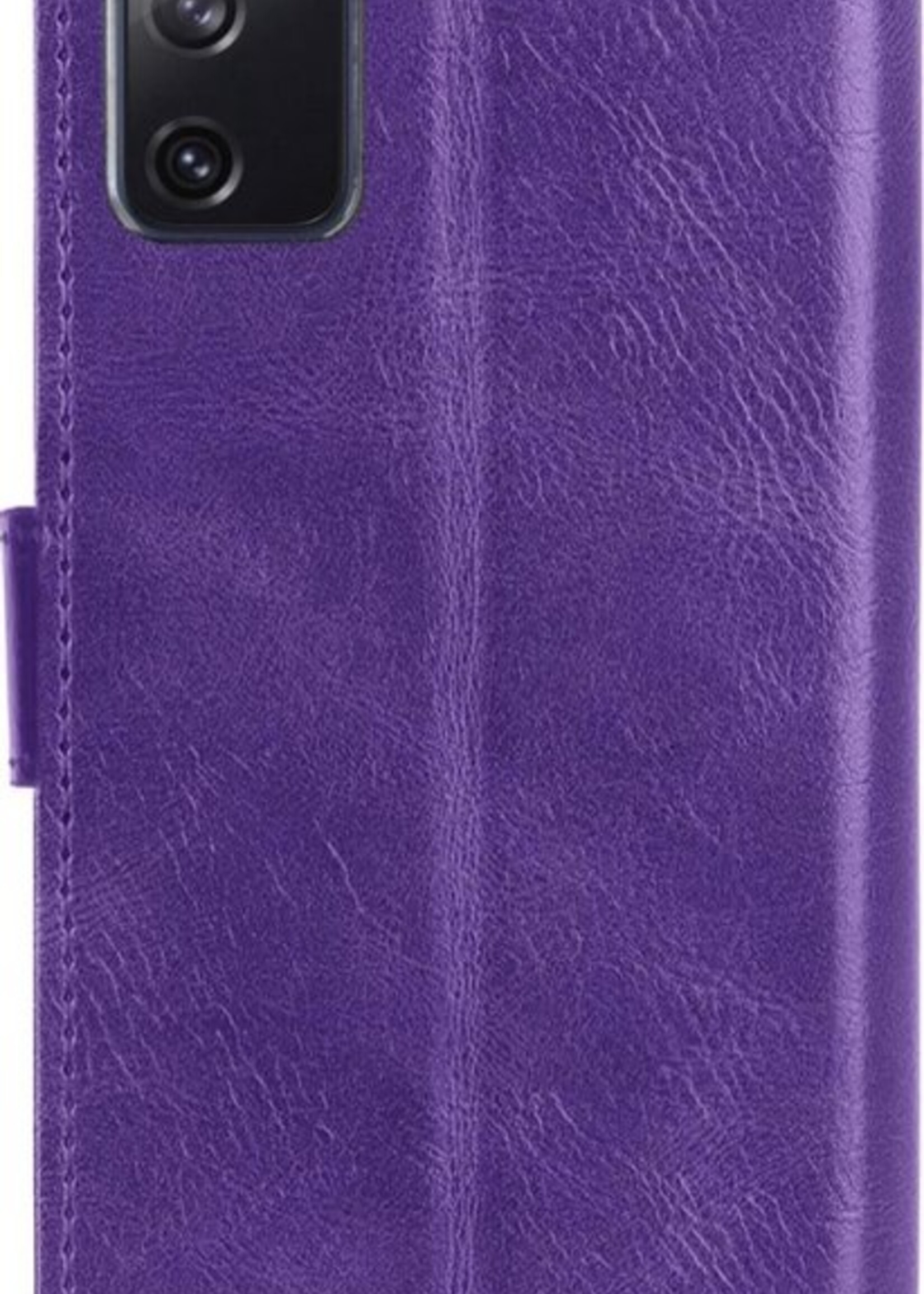 LUQ Hoesje Geschikt voor Samsung S20 FE Hoesje Book Case Hoes Wallet Cover Met Screenprotector - Hoes Geschikt voor Samsung Galaxy S20 FE Hoesje Bookcase Hoes - Paars