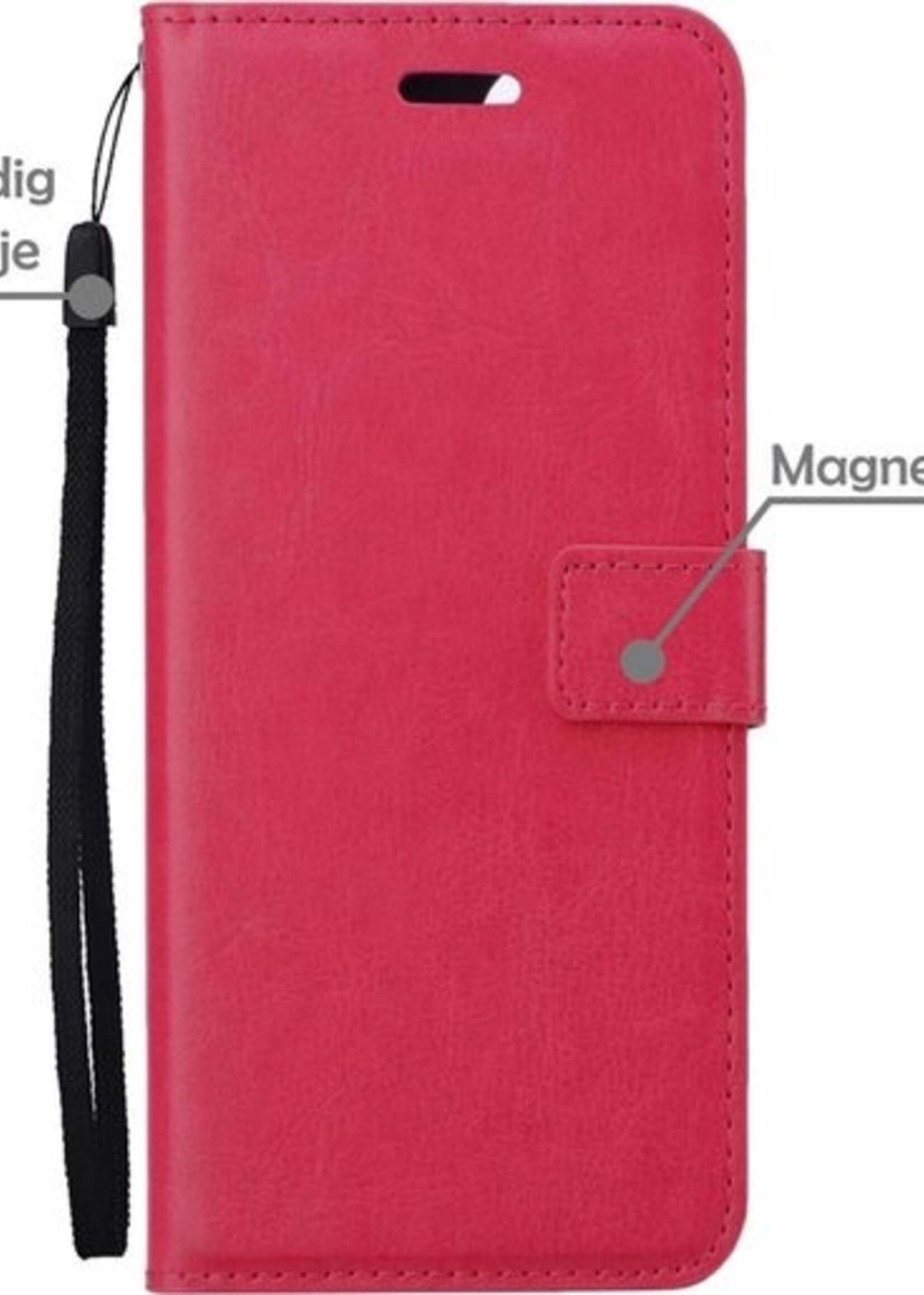 LUQ Hoesje Geschikt voor Samsung S20 FE Hoesje Book Case Hoes Wallet Cover Met Screenprotector - Hoes Geschikt voor Samsung Galaxy S20 FE Hoesje Bookcase Hoes - Donkerroze