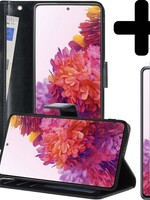LUQ LUQ Samsung Galaxy S20FE Hoesje Bookcase Zwart Met 2x Screenprotector