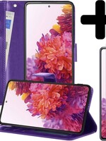 LUQ LUQ Samsung Galaxy S20FE Hoesje Bookcase Paars Met 2x Screenprotector