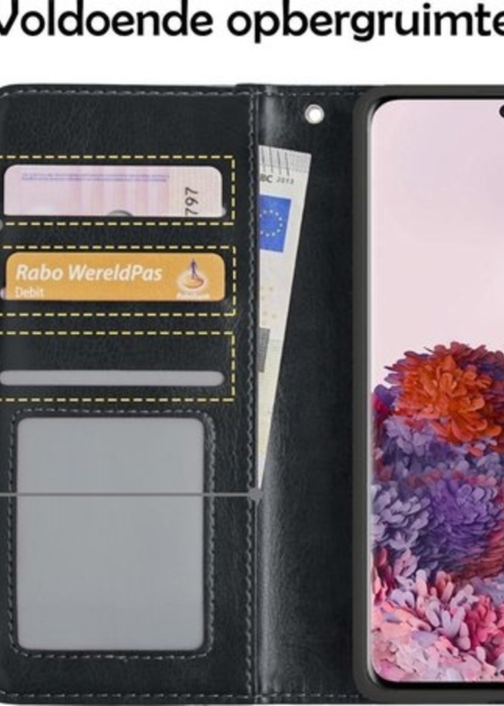 LUQ Hoesje Geschikt voor Samsung S20 Hoesje Book Case Hoes Wallet Cover Met Screenprotector - Hoes Geschikt voor Samsung Galaxy S20 Hoesje Bookcase Hoes - Zwart