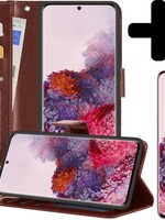LUQ LUQ Samsung Galaxy S20 Hoesje Bookcase Bruin Met Screenprotector