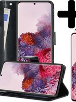 LUQ LUQ Samsung Galaxy S20 Plus Hoesje Bookcase Zwart Met 2x Screenprotector
