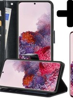LUQ LUQ Samsung Galaxy S20 Ultra Hoesje Bookcase Zwart Met Screenprotector