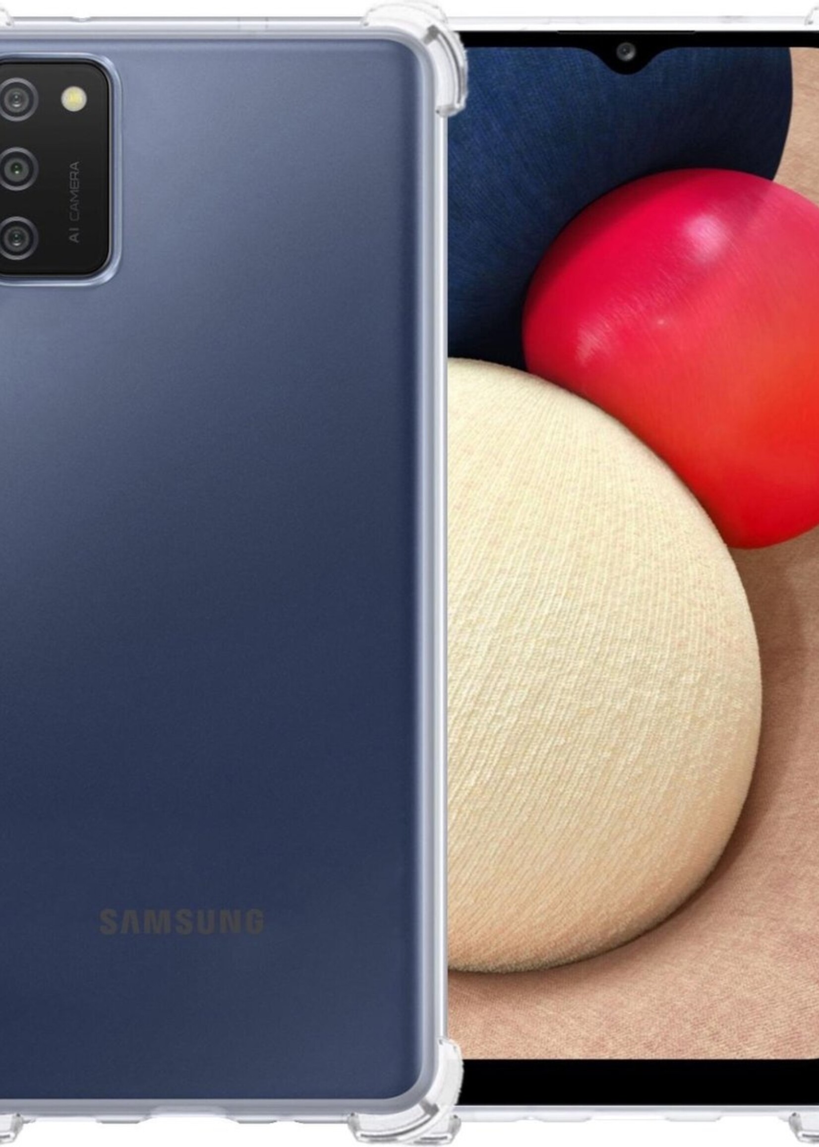 LUQ Hoesje Geschikt voor Samsung A02s Hoesje Shockproof Case Siliconen - Hoes Geschikt voor Samsung Galaxy A02s Hoes Cover Siliconen - Transparant