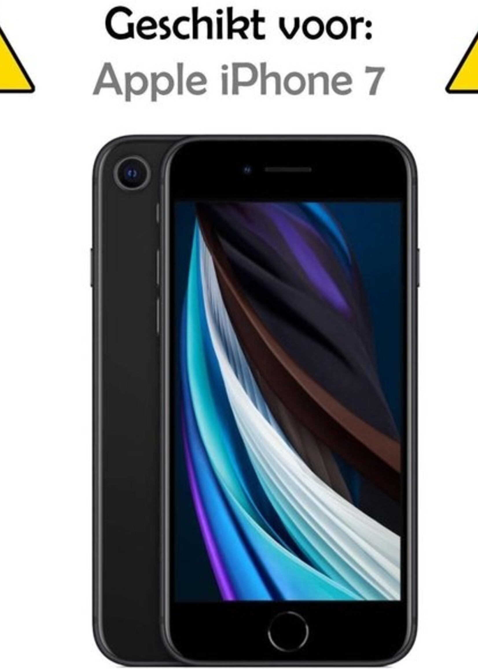 LUQ Hoesje Geschikt voor iPhone 7 Hoesje Case Pashouder Cover Siliconen - Hoes Geschikt voor iPhone 7 Hoesje Met Kaarthouder - Transparant - 2 Stuks